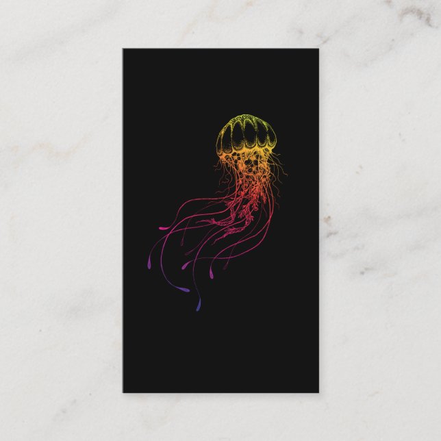 Colorful Jellyfish Sea Animal Scuba Diving Business Card (Front)