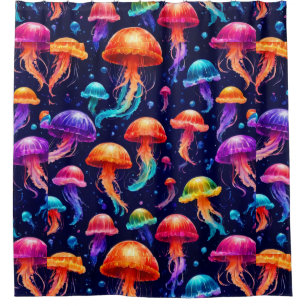 Colorful Jellyfish  Shower Curtain