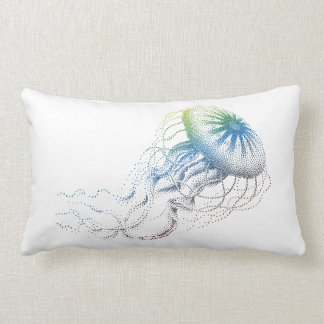 colorful jellyfish silhouette lumbar pillow