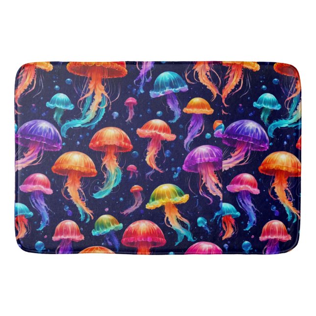Colorful Jellyfish Table Bath Mat (Front)