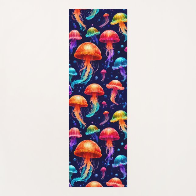 Colorful Jellyfish  Yoga Mat (Front)