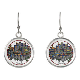 Colorful Jerusalem Ceramic Earrings