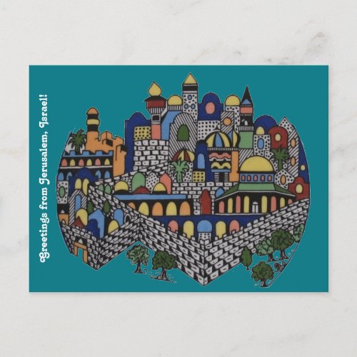 Colorful Jerusalem Postcard