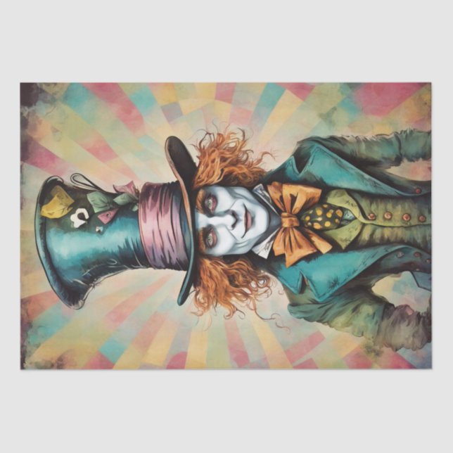 Colorful Jester Decoupage Tissue Paper (Front)
