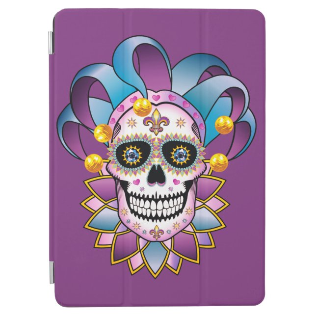 Colorful Jester Skull iPad Air Cover (Front)