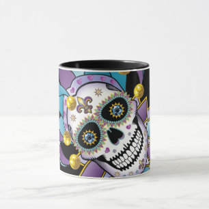Colorful Jester Skull Mug