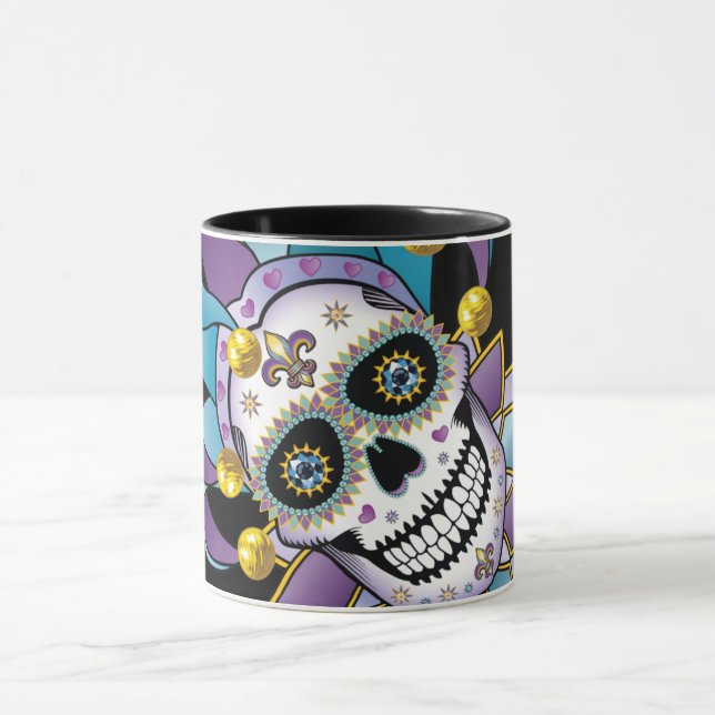Colorful Jester Skull Mug (Center)