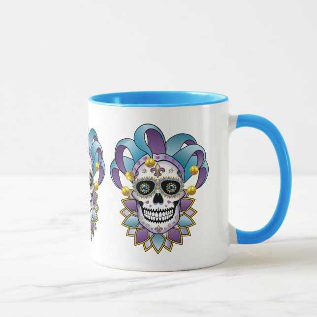 Colorful Jester Skull Mug (Right)