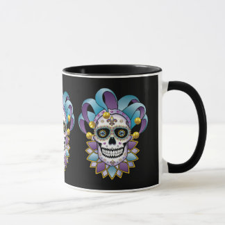 Colorful Jester Skull Mug