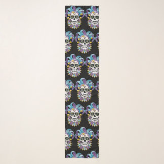 Colorful Jester Skull Scarf