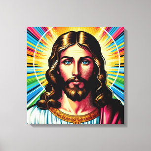 Colorful Jesus canvas art! Print