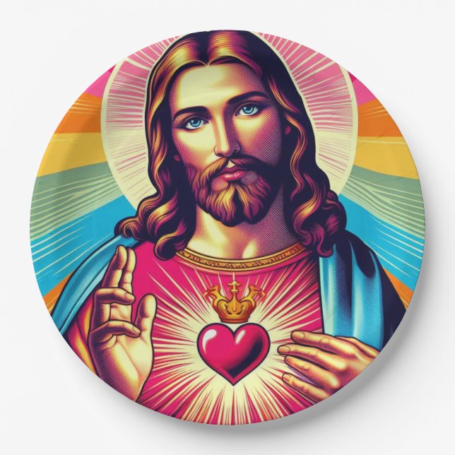 Colorful Jesus paper plates! Plates (Front)