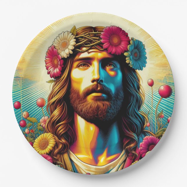 Colorful Jesus paper plates! Plates (Front)