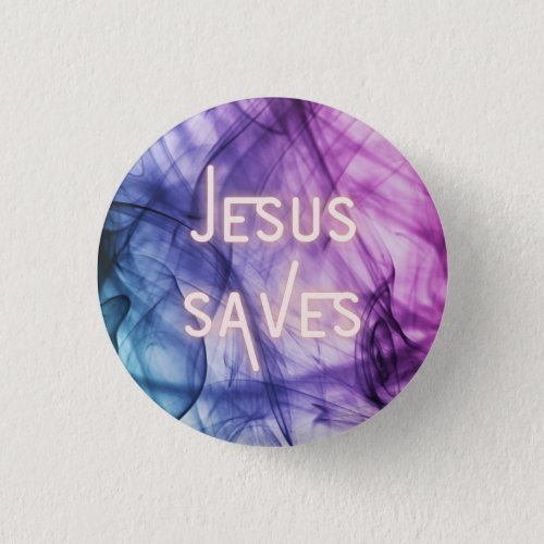 Colorful Jesus Saves Button