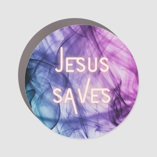Colorful Jesus Saves Car Magnet