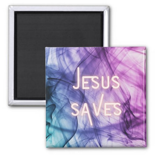 Colorful Jesus Saves Magnet