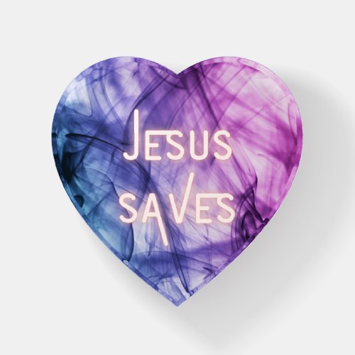 Colorful Jesus Saves Paperweight