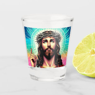 Colorful Jesus shot glass! Glass