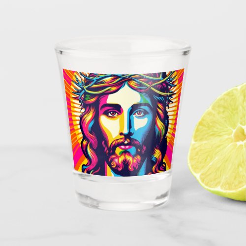 Colorful Jesus shot glasses Shot Glass