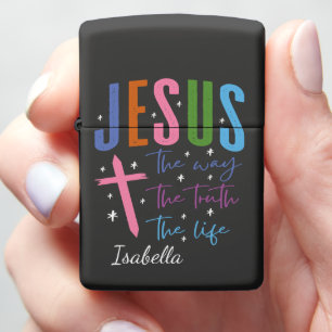 Colorful Jesus Way Truth Life Zippo Lighter
