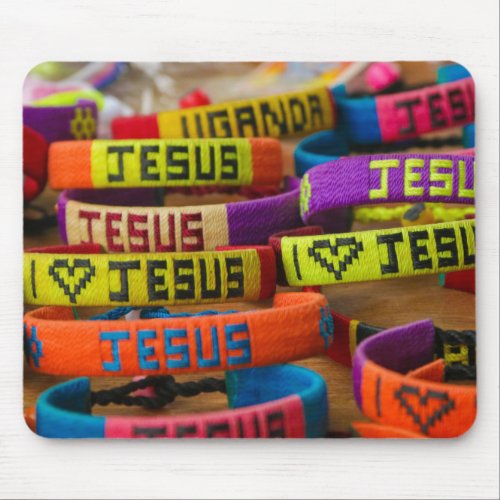 Colorful Jesus Wristbands Mousepad