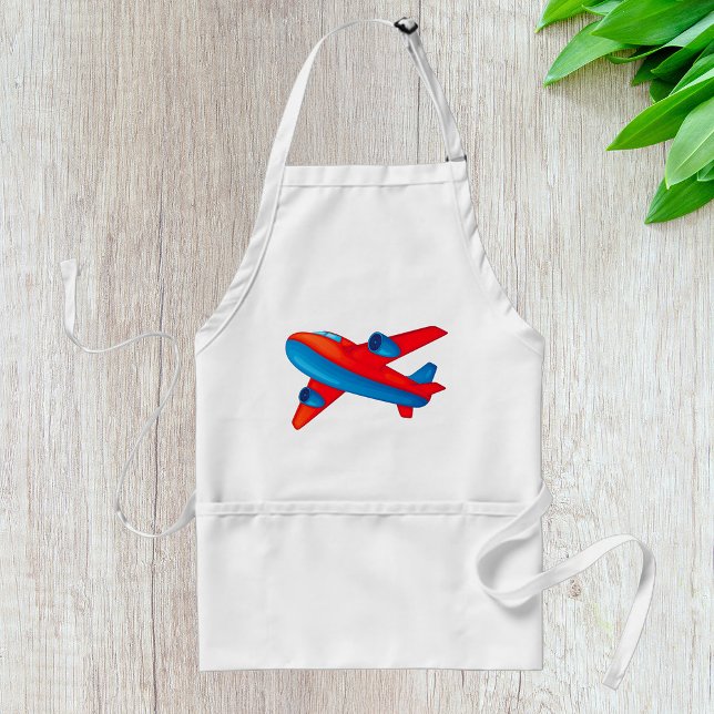 Colorful Jet Airplane Red and Blue Plane Adult Apron (Creator Uploaded)