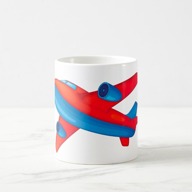 Colorful Jet Airplane Red and Blue Plane Coffee Mug (Creator Uploaded)