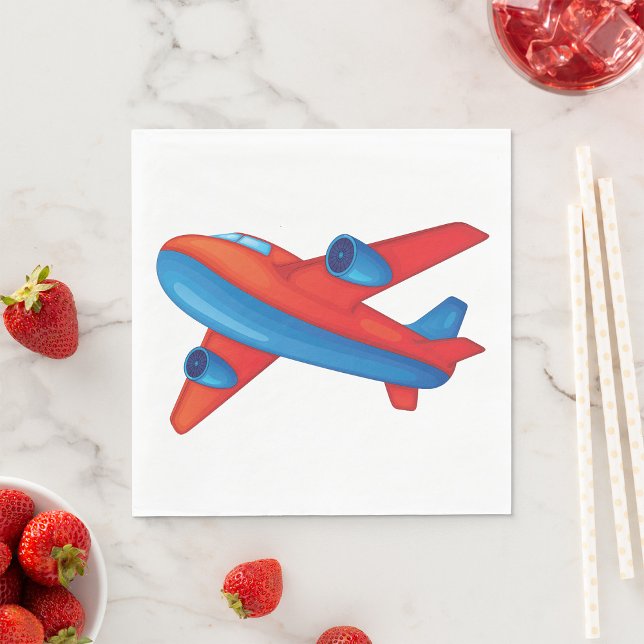 Colorful Jet Airplane Red and Blue Plane Napkins (Creator Uploaded)