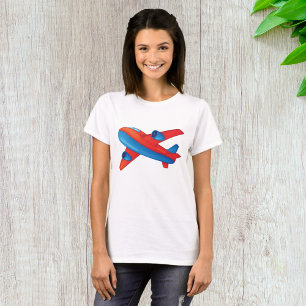 Colorful Jet Airplane Red and Blue Plane T-Shirt
