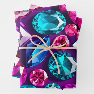 Colorful Jewel Art Wrapping Paper Sheets