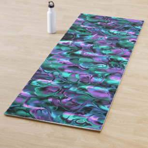 Colorful Jewel Tone Fractal Marble Abstract Art Yoga Mat