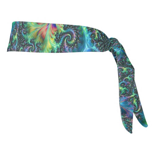 Colorful Jewel Tone Fractal Spiral Abstract Art Tie Headband