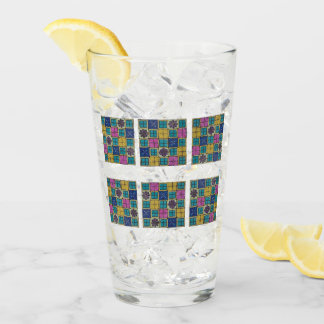 Colorful Jewel-Tone Tile Pint Glass