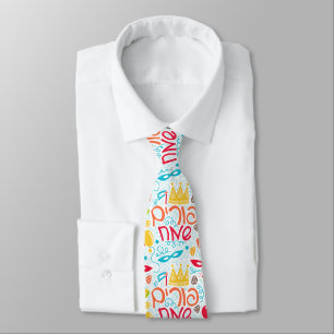 Colorful Jewish Holiday Neck Tie