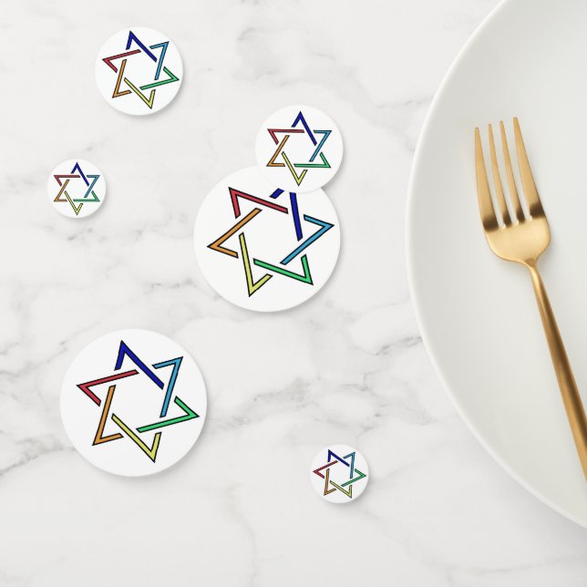 Colorful Jewish Stars Design Table Confetti (Group)