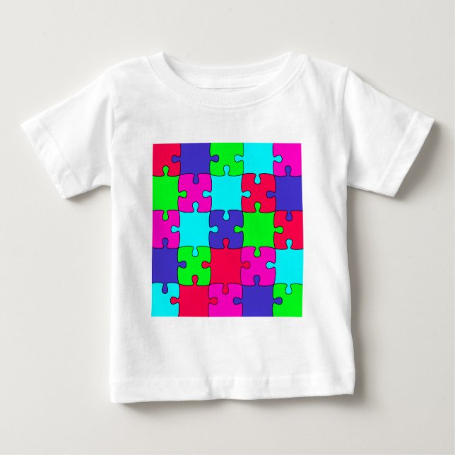 Colorful Jigsaw Puzzle Baby T-Shirt (Front)