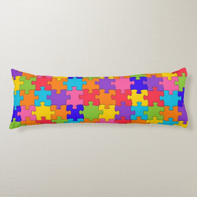 Colorful Jigsaw Puzzle Body Pillow (Front)