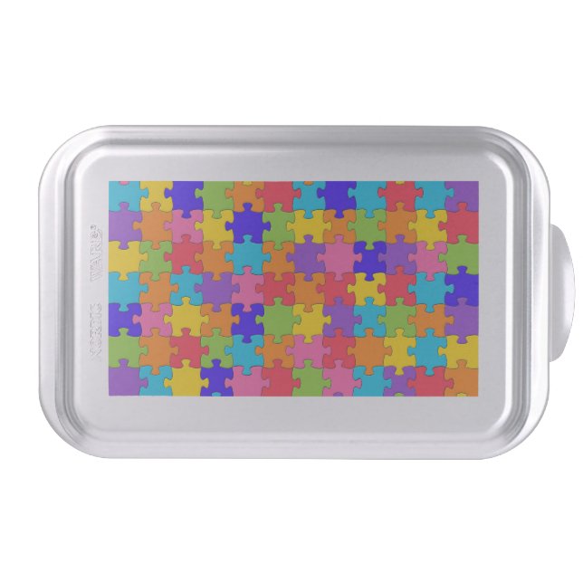 Colorful Jigsaw Puzzle Cake Pan (Front)