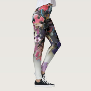Colorful jigsaw puzzle leggings