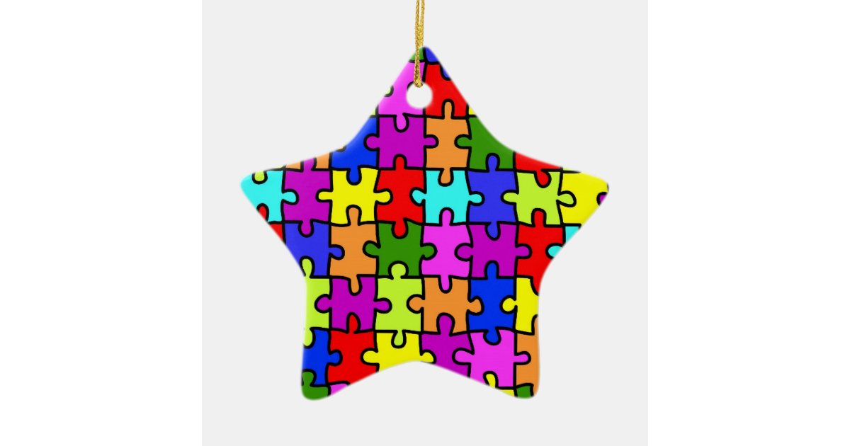 'Colorful jigsaw puzzle' ornament Zazzle