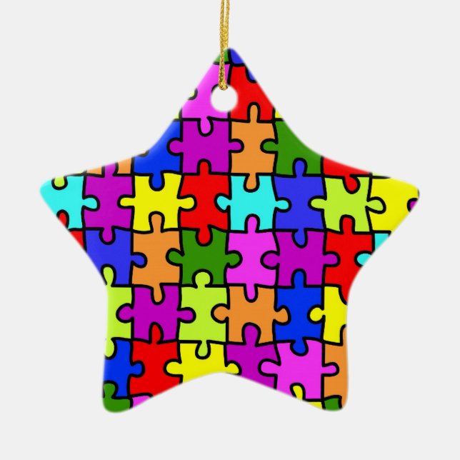 'Colorful jigsaw puzzle' ornament (Front)