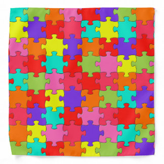 Colorful Jigsaw Puzzle Pattern Bandana