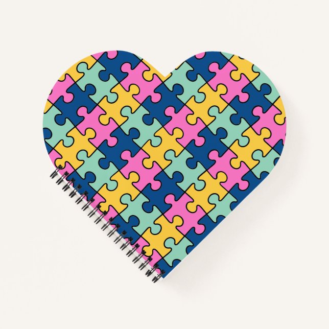 Colorful Jigsaw Puzzle Pieces  Notebook (Front)