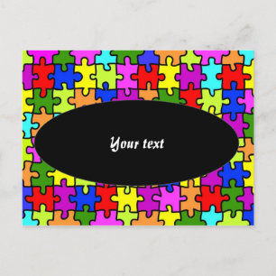 'Colorful jigsaw puzzle' postcard