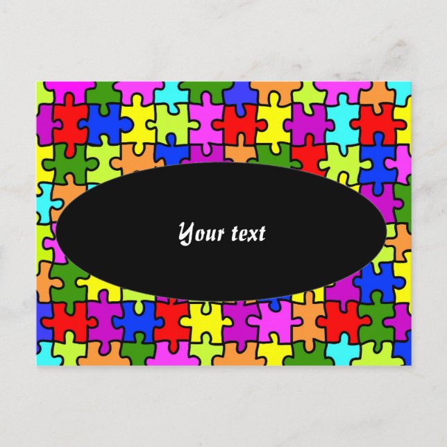 'Colorful jigsaw puzzle' postcard (Front)