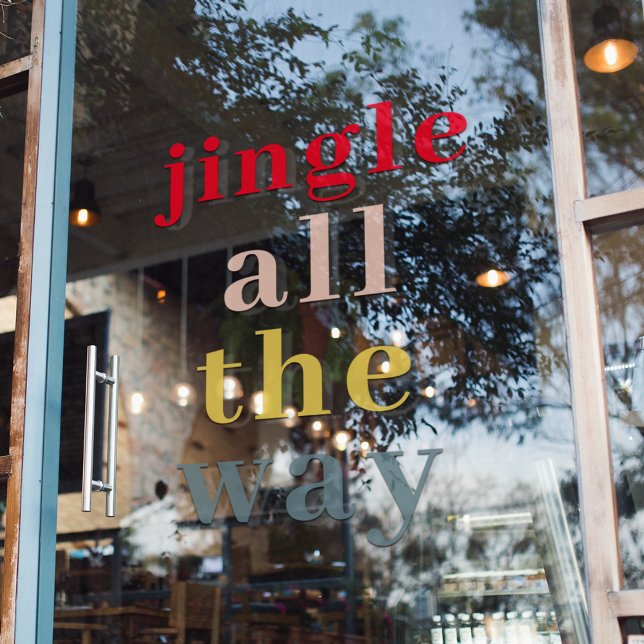 Colorful Jingle All The Way Holidays Window Cling (Creator Uploaded)