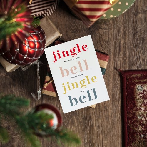 Colorful Jingle Bell Happy Holidays