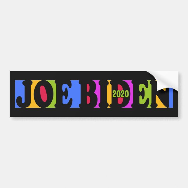 Colorful JOE BIDEN 2020 bumper sticker (Front)