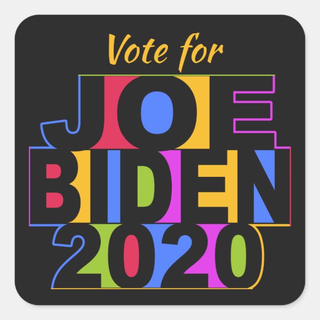 Colorful JOE BIDEN 2020 custom stickers (Front)