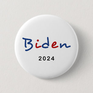 Colorful Joe Biden 2024 Script Text Button